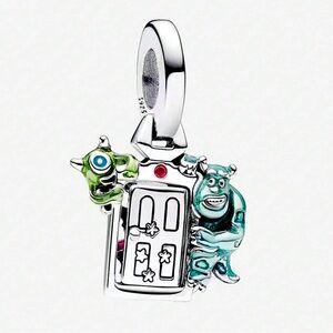 925 sterling Silver Monsters Inc door w/ Sully Mike & Boo N…